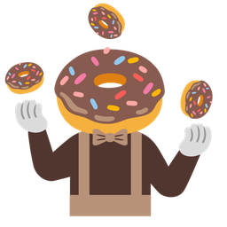 clown face and doughnut