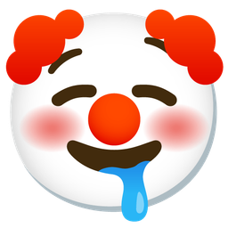 clown face and drooling face