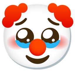 clown face and face holding back tears