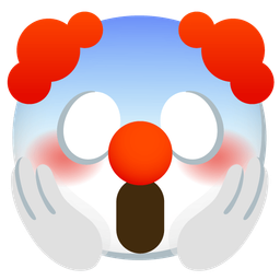clown face and face screaming in fear