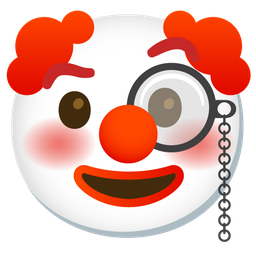 clown face and face with monocle