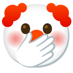 clown face and face with open eyes and hand over mouth