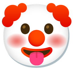 Clown face and Face with tongue