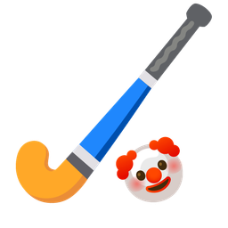 clown face and field hockey
