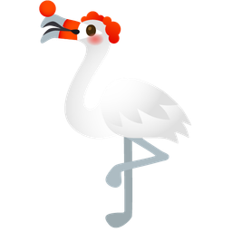 clown face and flamingo