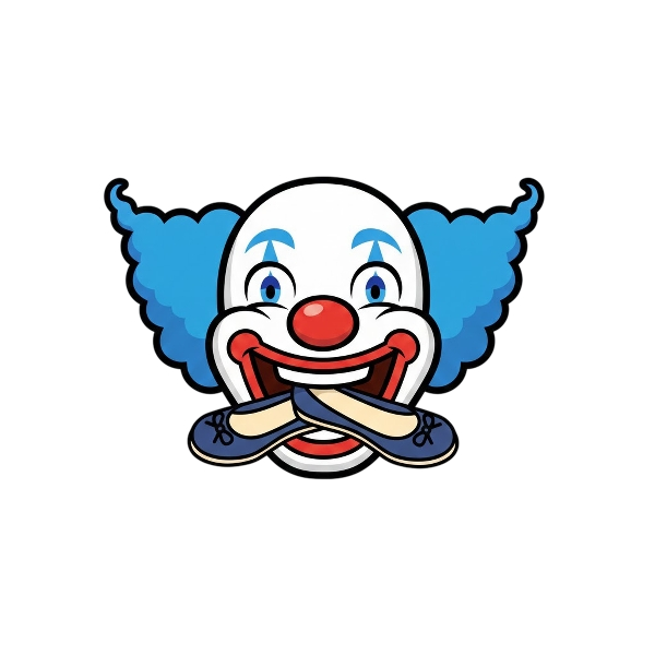 Clown face and Flat shoe