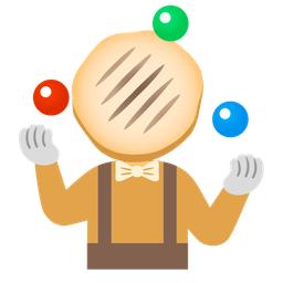 clown face and flatbread