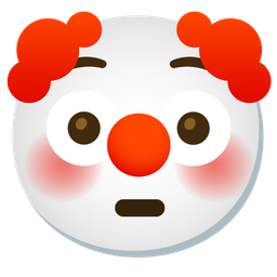 clown face and flushed face