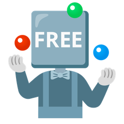 clown face and FREE button