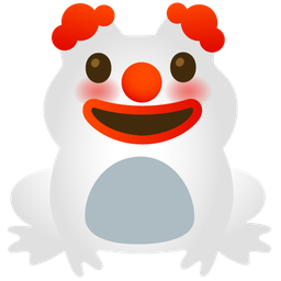 clown face and frog