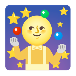 clown face and full moon face