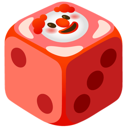 clown face and game die