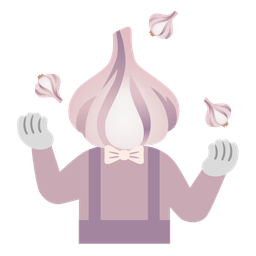 clown face and garlic