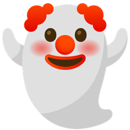 clown face and ghost