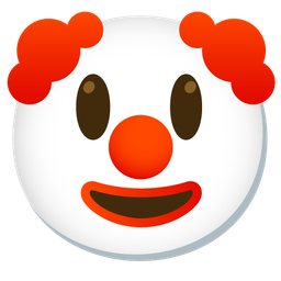Clown face and Grinning face with big eyes