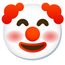 Clown face and Grinning face with smiling eyes