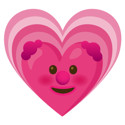clown face and growing heart
