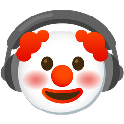 clown face and headphone