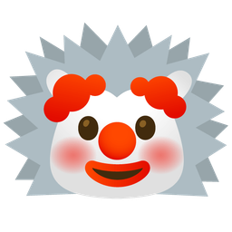 clown face and hedgehog