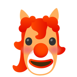 clown face and horse