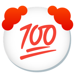 clown face and hundred points