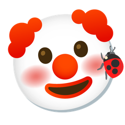 clown face and lady beetle