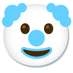 clown face and light blue heart