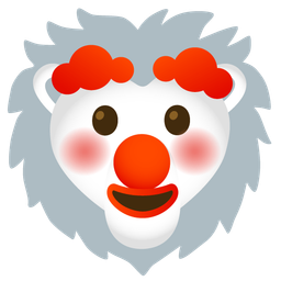 clown face and lion