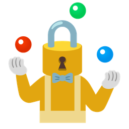 clown face and locked