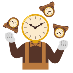 clown face and mantelpiece clock