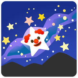 clown face and milky way