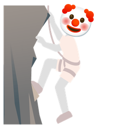 clown face and mountain