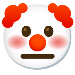 clown face and neutral face