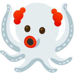 clown face and octopus