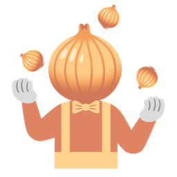 clown face and onion