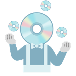 clown face and optical disk