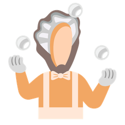 clown face and oyster