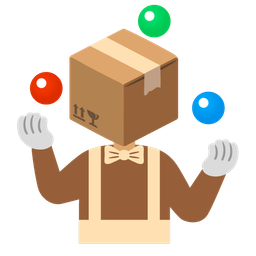 clown face and package