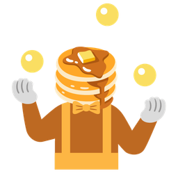 clown face and pancakes