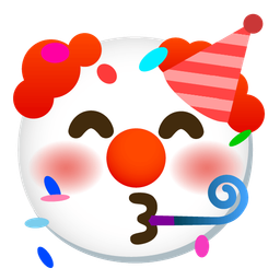 clown face and partying face