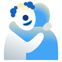 clown face and people hugging