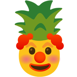clown face and pineapple