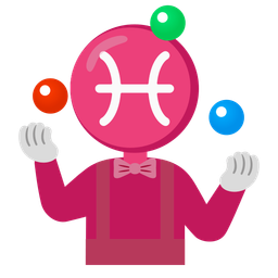 clown face and Pisces