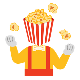 clown face and popcorn