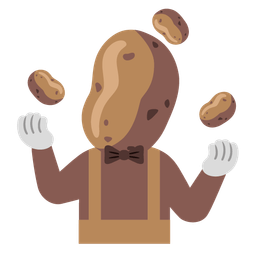 clown face and potato