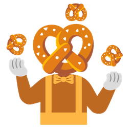 clown face and pretzel