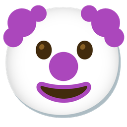 clown face and purple heart