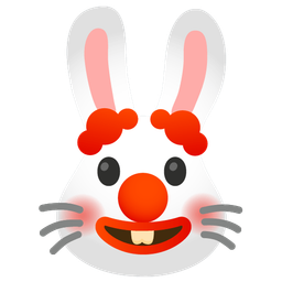 clown face and rabbit face