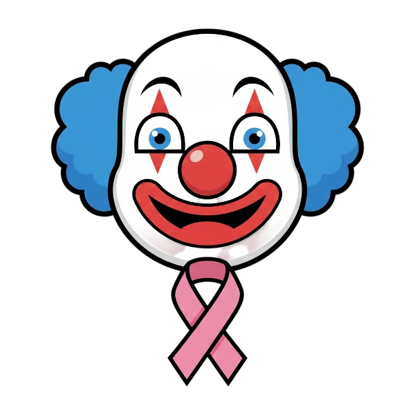 Clown face and Reminder ribbon