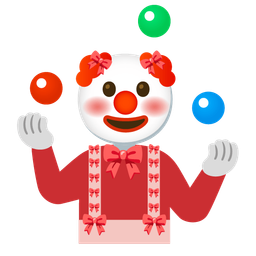 clown face and ribbon